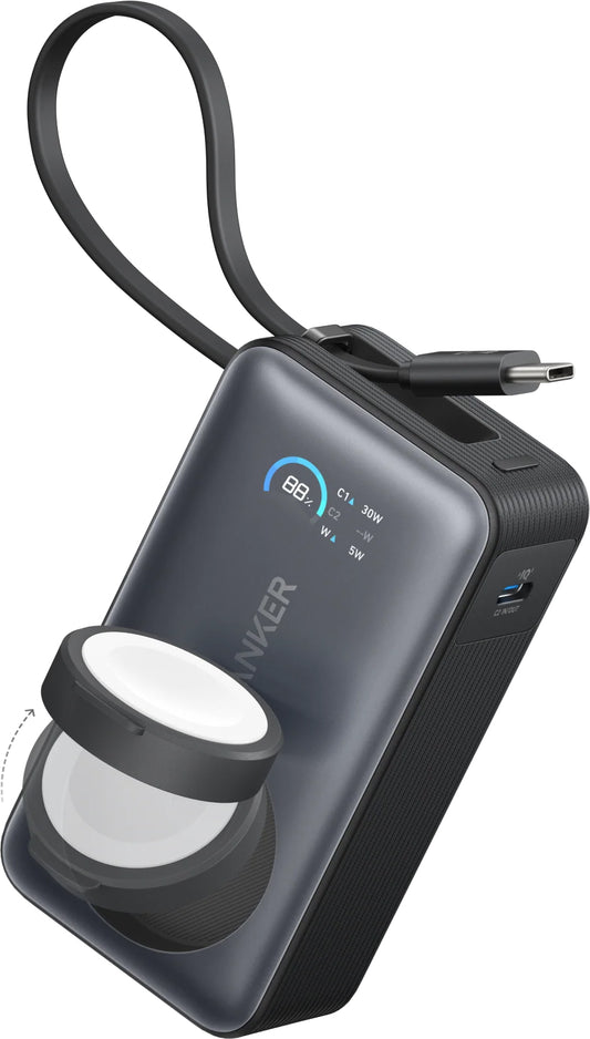 Spoljna Baterija Wireless Anker MagGo, 10000mAh, 35W, PD + QI, 1 x QI - 2 x USB-C, Crna A1657011