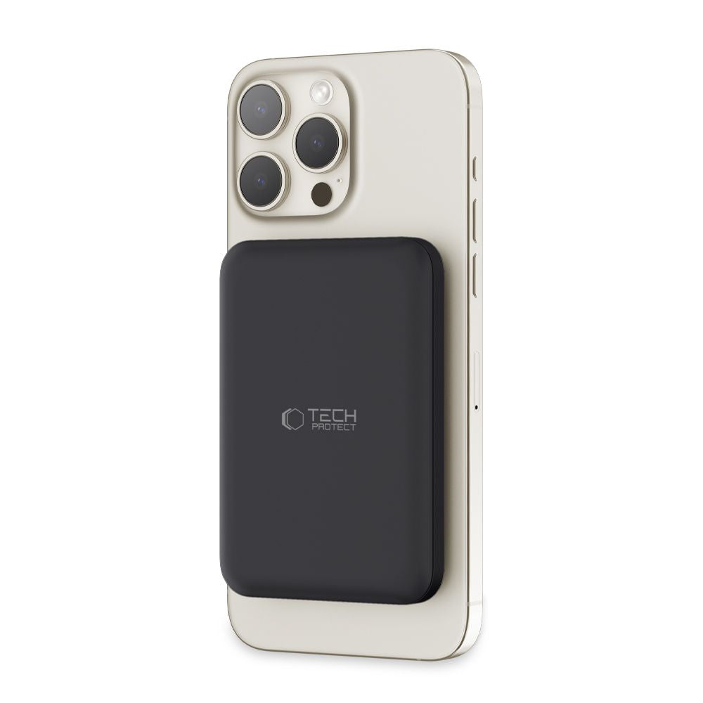 Eksterna Baterija Wireless Tech-Protect PB10 LifeMag, 5000mAh, 15W, PD + FQI, 1 x QI - 1 x USB-C, Crna