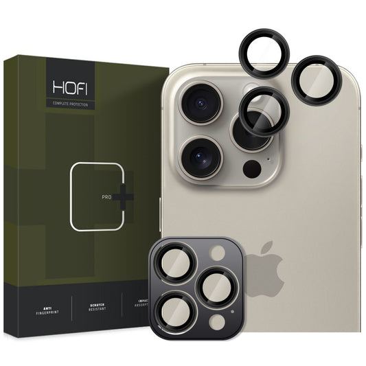 Folija za zaštitu zadnje kamere HOFI CamRing PRO+ za Apple iPhone 16 Pro Max / 16 Pro, Kaljeno staklo, Crna