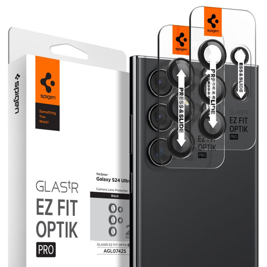 Folija za zaštitu zadnje kamere Spigen EZ FIT za Samsung Galaxy S24 Ultra S928, Kaljeno staklo, Set od 2 komada