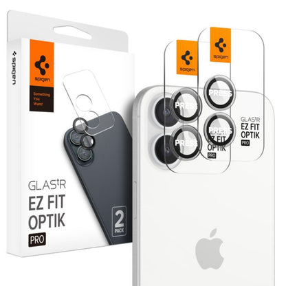 Folija za zaštitu zadnje kamere Spigen EZ FIT za Apple iPhone 16 Plus / 16, Kaljeno staklo, Set od 2 komada, Providna AGL07921
