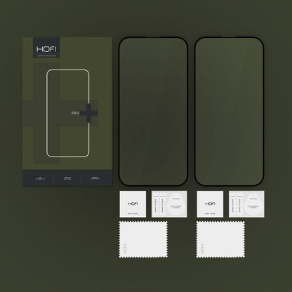 Folija za zaštitu ekrana HOFI Glass PRO+ za Apple iPhone 16, Kaljeno staklo, Pun lepak, Set od 2 komada, 2.5D, Crna