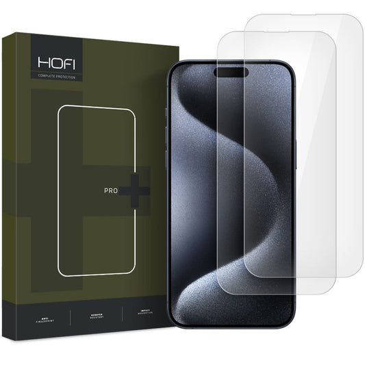 Folija za zaštitu ekrana HOFI Glass PRO+ za Apple iPhone 16, Kaljeno staklo, Pun lepak, Set od 2 komada, 2.5D, Providna
