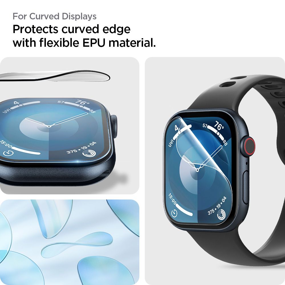 Folija za zaštitu Spigen Elite Shield EZ FIT za Apple Watch 46mm Series, Set od 2 komada, Plastika AFL08579